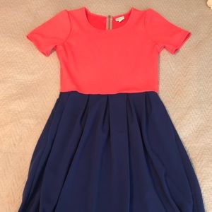 Coral & Royal Blue LuLaRoe Amelia